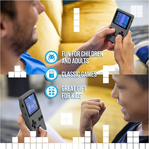 Silvergear® Consola Retro Portátil | Videoconsola Retro Arcade con 240 Juegos Clásicos en 6 Categorias| Mini Consola con Juegos Retro para Niños y Adultos| Color Gris