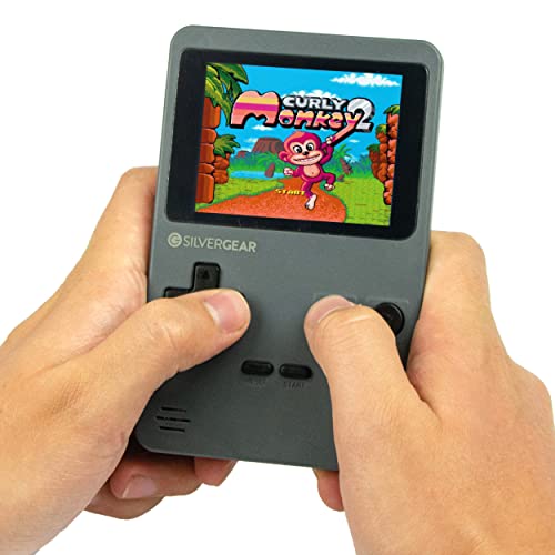Silvergear® Consola Retro Portátil | Videoconsola Retro Arcade con 240 Juegos Clásicos en 6 Categorias| Mini Consola con Juegos Retro para Niños y Adultos| Color Gris