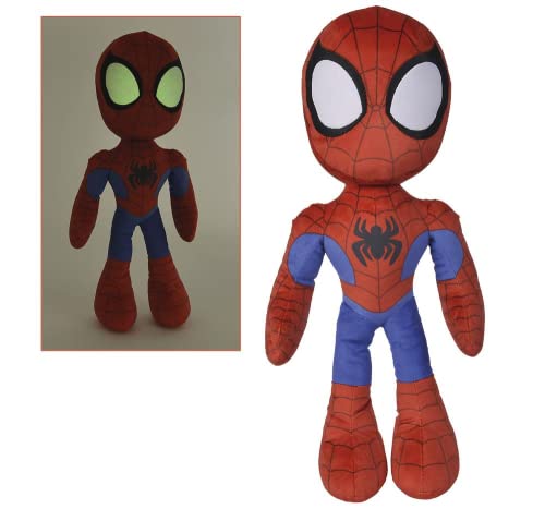 SIMBA- Peluche Spider-Man de Marvel, 50cm, 100% Original, Ojos Brillan en la Oscuridad, Adecuado para Todas Las Edades (6315875818)