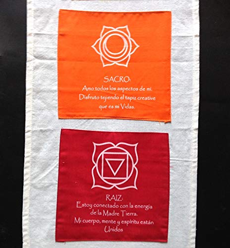 sin marca Tela Decorativa con Los Símbolos De Los 7 Chakras