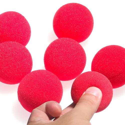 SKIWAX 10 bolas de esponja rojas, mágicas, bola de esponja suave, esponja roja, accesorios para trucos de softball, embalaje múltiple, socialme-eu