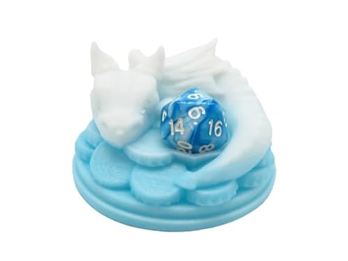 Sky River - Polyset Dice | Polydice | Blue White Pearlescent Marble and White | Dice Set of 7 Pieces| D&D and RPGs | Plastic Dice Set | Polyhedral Dice Set | DND / D&D / Dungeons and Dragons