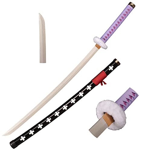Skyward Blade Espada de Madera Roronoa Zoro Katana, Anime Original Textura Japonesa Samurai Espada, Trafalgar Law Katana Purple para Colección Cosplay