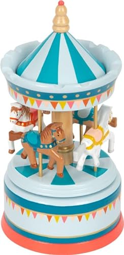 Small Foot Caja Caballo Carrusel Circo, Madera, Deco. habitación Infantil, Hermosa música para dormirse, 12321 Juguete, Multicolor