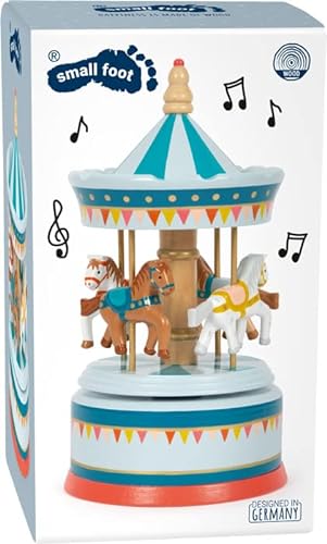 Small Foot Caja Caballo Carrusel Circo, Madera, Deco. habitación Infantil, Hermosa música para dormirse, 12321 Juguete, Multicolor