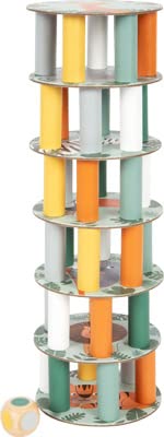 Small Foot Torre oscilante Safari, Juego de Mesa de diseño Moderno, con Dados de Colores, a Partir de 4 años, 11958
