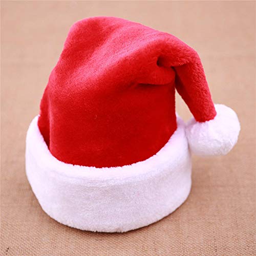 Sombrero de Santa 4 Piezas Unisex Sombreros Rojos de Navidad Sombrero de Felpa de Invierno de Terciopelo Espesar Extra Fiesta de Navidad Gorro de Confort Suministros de Fiesta Festiva de año Nuevo