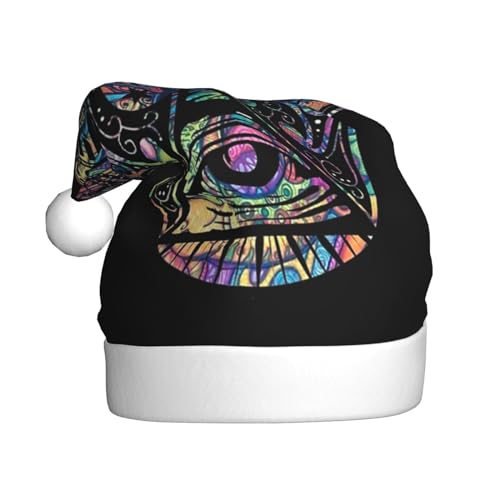 Sombreros de Navidad Gorro de Papá Noel para Navidad, Año Nuevo, fiesta de vacaciones, (Illuminati Fátima Hamsa All Seeing Eye)