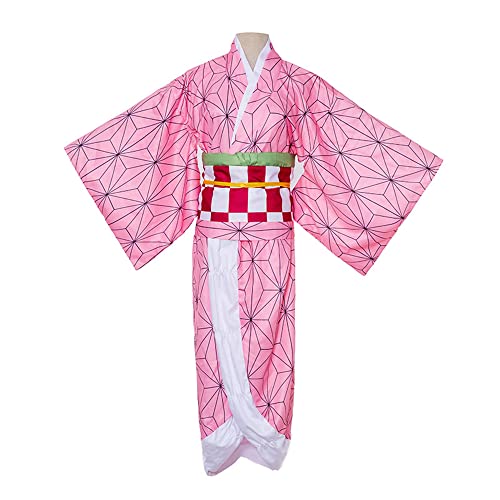 SOOYOOYOO Kamado Nezuko Cosplay Kimono Carnaval Trajes De Actuación Regalo De Fantasía Para Fanáticos Unisexo [El Disfraz No Se Vende Ni Es Creado Por Kamado Nezuko]
