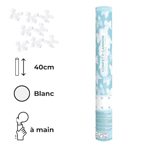 SPARKLERS CLUB® Canon - Juego de 4 lanzadores de confeti (40 cm), color blanco