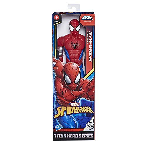 Spiderman- Spider-Man Figura Titan Armadura, Multicolor, 30 Centimeters (Hasbro E85225X0)