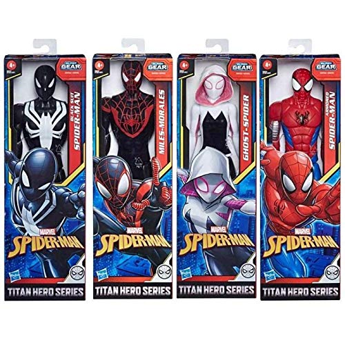 Spiderman- Spider-Man Figura Titan Armadura, Multicolor, 30 Centimeters (Hasbro E85225X0)