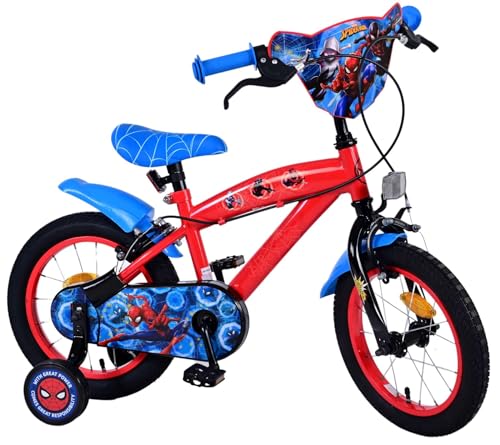 Spiderman Volare Ultimate Marvel Bicicleta infantil de 14 pulgadas azul/rojo - Seguridad, comodidad y diversión en uno!
