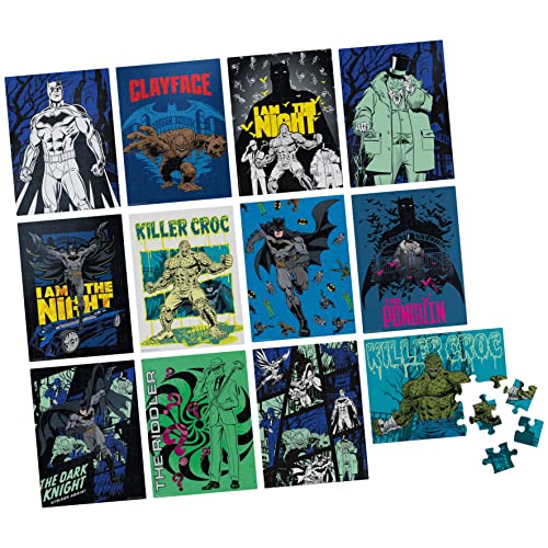 Spin Master Games DC Comics, Batman 12 Pack Jigsaw Puzzles Superhero Gotham Killer Croc Dark Knight Clayface Riddler Penguin, for Adults & Kids Ages 4 and up