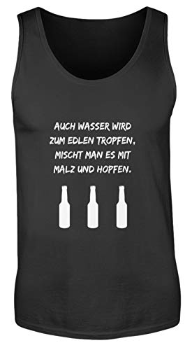 SPIRITSHIRTSHOP Camiseta de tirantes para hombre con texto en alemán "Wer Tanzt hat kein Geld zum Saufen" Negro L