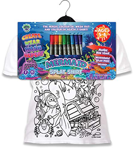 Splat Planet Camiseta de moto para colorear con 10 bolígrafos mágicos lavables no tóxicos, colorea tu propia camiseta para colorear y lavar