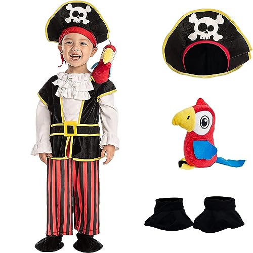 Spooktacular Creations Disfraz de pirata para bebés para trucos o tratamientos para bebés Halloween, fiestas de vestir (3-4 años)