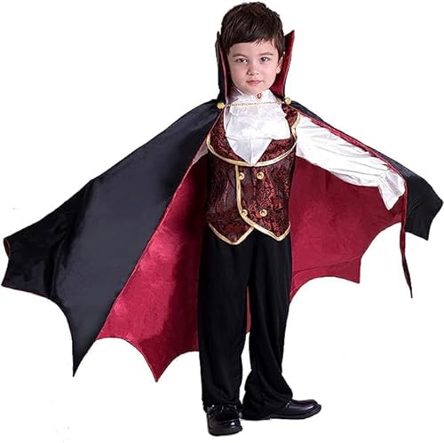 Spooktacular Creations Disfraz de vampiro gótico de lujo para niños, regalos de fiesta de Halloween, vestir, juego de rol y cosplay (rojo, Toddler)
