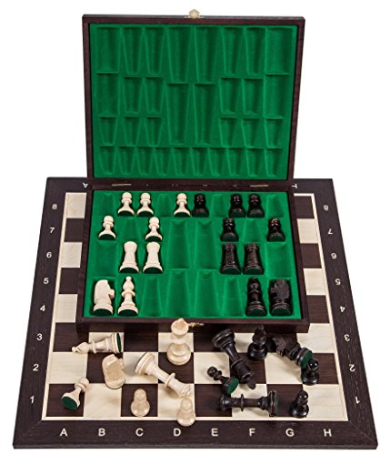 Square - Profesional Ajedrez de Madera Nº 5 - WENGE Lux - Tablero de ajedrez Figuras - Staunton 5