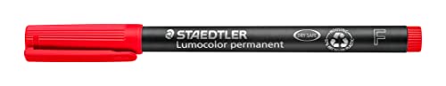 Staedtler Lumocolor 318-2 - Rotuladores de Punta Fina de Color Rojo, Caja con 10 Unidades.