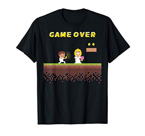 Stag Do Funny Bachelor Party Gaming Game Over Groom Camiseta