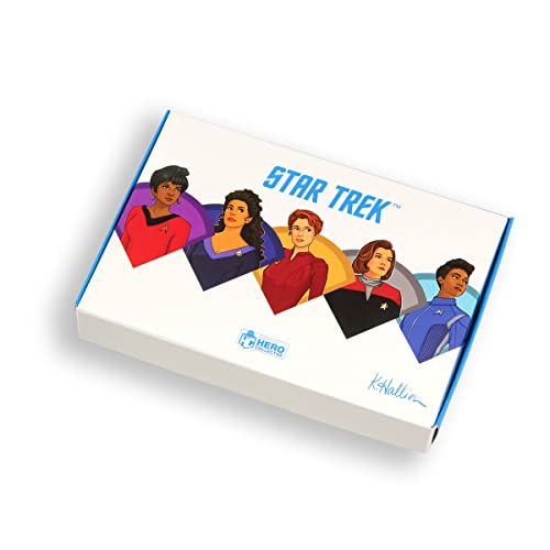 Star Trek - Juego de caja de insignias para mujeres de Star Trek (Uhura, Troi, Kira, Janeway, Burnham) - Colección Star Trek Pin Badges by Eaglemoss Collections