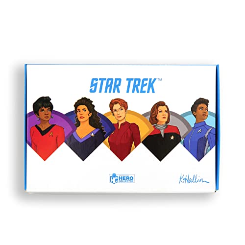 Star Trek - Juego de caja de insignias para mujeres de Star Trek (Uhura, Troi, Kira, Janeway, Burnham) - Colección Star Trek Pin Badges by Eaglemoss Collections