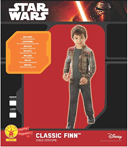 Star Wars - Disfraz de Finn classic para niños, infantil talla 5-6 años (Rubie's 620257-M)