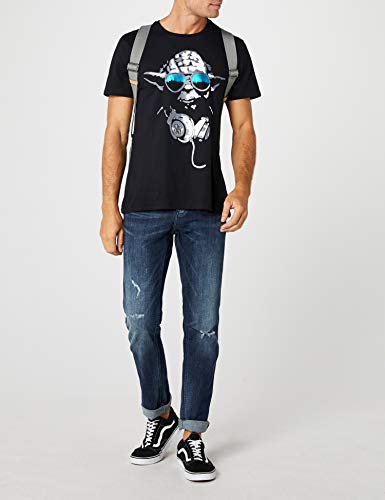 Star Wars DJ Yoda Cool Camiseta, Negro, XX-Large para Hombre