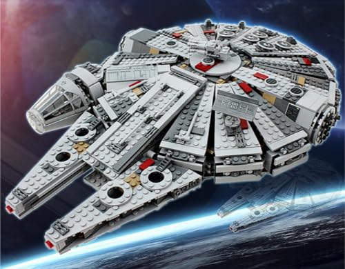 Star Wars Halcón Milenario,Jueguete de Bloques De Construcción Nave Estelar con Mini Figuras,Compatible con Lego 1381 Piezas A