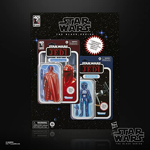 Star Wars - The Black Series - Colección Grafito - Guardia Real del Emperador y Piloto Tie - Figuras de acción a Escala de 15 cm