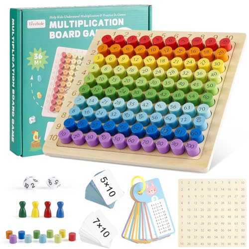 StarryTiger Tabla de Multiplicación, Juguetes Educativos Matemáticos de Madera, Juego Tablero de Multiplicar Montessori, Aprendizaje de Multiplicación Montessori para Más de 3 Años Niños