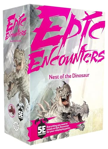 Steamforged Epic Encounters: Nest of The Dinosaur: RPG Fantasy Juego de mesa con enorme jefe miniatura, tapete de juego de dos caras y libro de aventuras Game Master con estadísticas de monstruos,