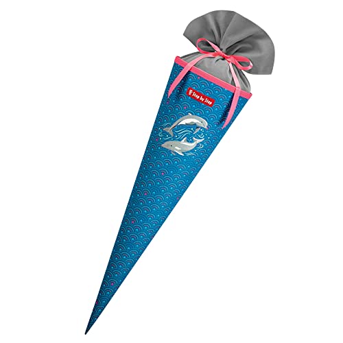 Step by Step Dolphin Pippa - Bolsa escolar (plástico PET, 5 L, 70 cm de altura, para 1ª clase), color azul y turquesa, Dolphin Pippa - Blau-türkis