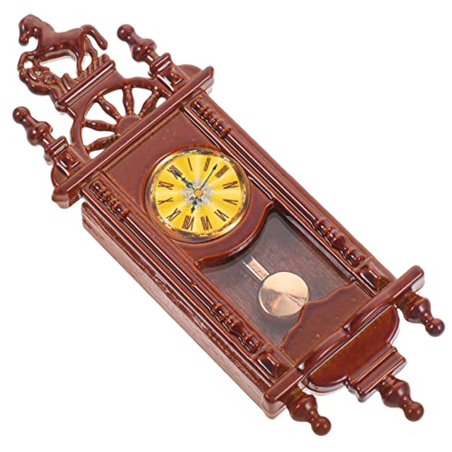 STOBOK Pequeño Reloj Colgante Mini Accesorios De La Casa Reloj De Pie En Miniatura Micromuebles para Casa De Mini Adorno De Reloj De Péndulo Muebles En Miniatura Antiguo Roma Aleación
