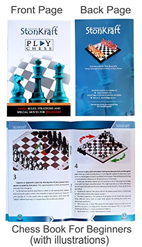 StonKraft Juego de ajedrez Hecho a Mano de Madera Premium de 31 x 31 cm - Juego magnético de Madera Plegable con Almacenamiento