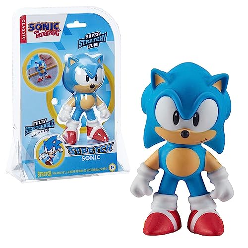 Stretch - Mini Sonic Line, muñeco elástico Que se estira, tamaño pequeño, Erizo Azul de Videojuegos clásicos, se dobla, retuerce y vuelve a su Forma Original, Famosa (TR001000)