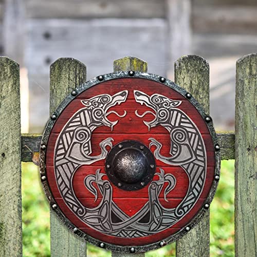 Supatmul Escudo Vikingo Medieval - Escudo Decorativo para Oficina,Pared, Escudo Decorativo para el hogar para Paredes, Vallas, Habitaciones, oficinas, Regalo Vikingo