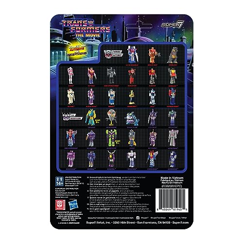 Super 7 Figura Reaction Transformers Cyclonus - Figura Transformers - Colección Transformers, Licencia Oficial