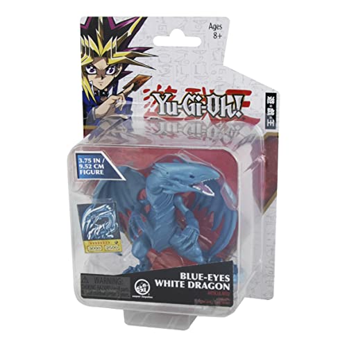 Super Impulse Yu-Gi-Oh Figuras articuladas Altamente detalladas de 3.75 Pulgadas. con Exclusiva Tarjeta Adhesiva de Micro Anime. Micro Figura de dragón Blanco de Ojos Azules.