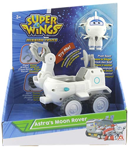 Super Wings Transfom a BOT Vehículo |Astra's Moon Rover |Vehículo y Figura de 2 Pulgadas
