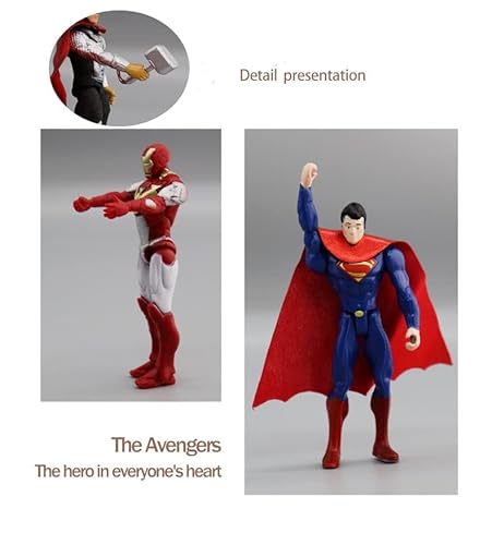 Superhéroes Cake Topper - Miotlsy 6 Piezas Avengers Decoración de Pastel, Super Heroe Acción Juguetes Modelo Muñecas, Figures Vengadores Adornos para Pastel para Tartas Cumpleaños Fiesta Niños Jug