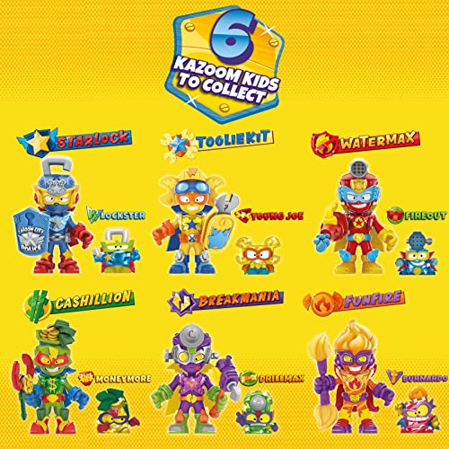 SUPERTHINGS - Rescue Force Serie. Colección Completa de los 6 Kazoom Kids de la Serie, Cada Kazoom Kid Viene con 1 SuperThing y 1 Accesorio de Combate