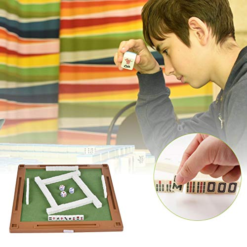 Suuim Juego de fichas de Mahjong 6 en 1, minijuego Combinado, Juego de Mesa Plegable de Mahjong