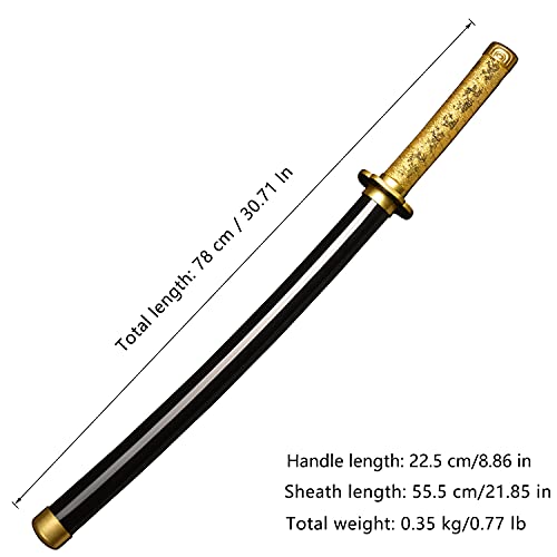 Sword Valley Espada de Madera Anime Samurai Sword, Demon Slayer Sword 78 cm- Wooden Cosplay Spada, Tanjirou Spada, Toy for Kids or Anime Fans