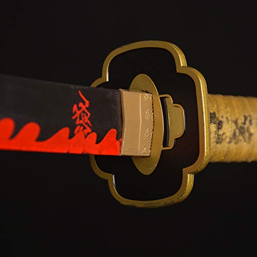 Sword Valley Espada de Madera Anime Samurai Sword, Demon Slayer Sword 78 cm- Wooden Cosplay Spada, Tanjirou Spada, Toy for Kids or Anime Fans