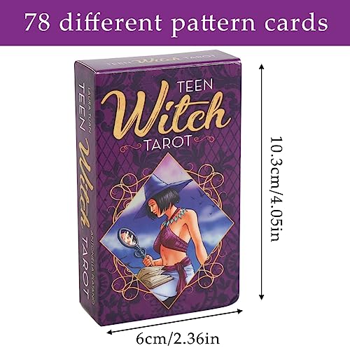 SWZY 78 Baraja de Cartas Deck,Teen Witch Cards Oracle,Baraja Vintage Deck Cards en Inglés,Juego de Cartas Deck para Adultos Tarjeta de Adivinación Divertida Reunión de Amigos