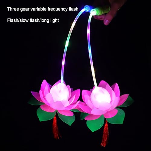 szutfidy Linterna brillante de 3 velocidades Flash brilla en la oscuridad PVC luminoso portátil increíble flor flor de loto lámpara para concierto LED brillante