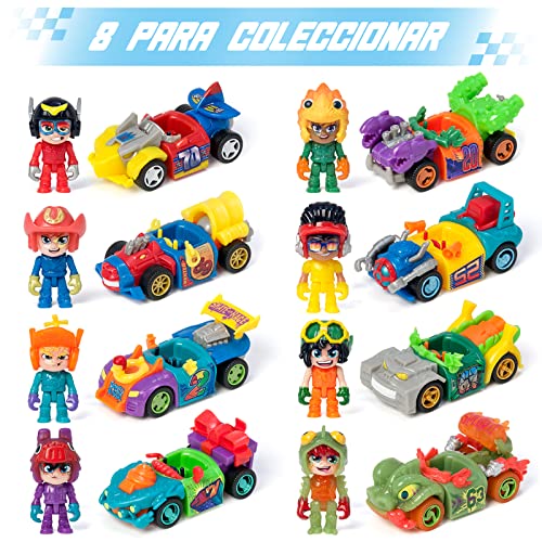 T-Racers Serie Color Rush – Coche y piloto Sorpresa Coleccionable. Coche Desmontable por Partes y con Piezas Intercambiables