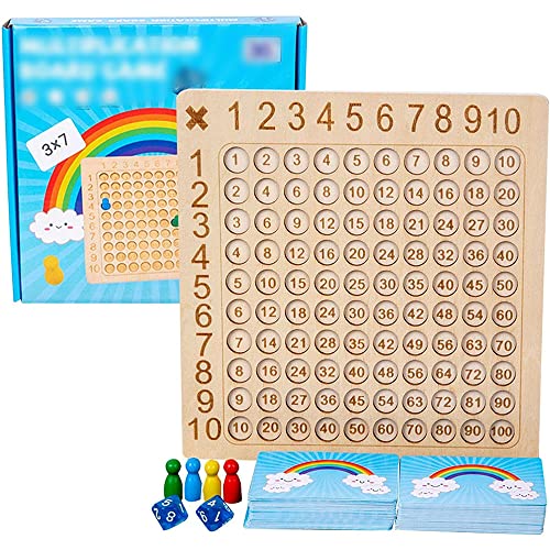 Tabla de multiplicación Montessori,Juego Madera Tabla de multiplicar,Tablas multiplicar Aprender,Juego Tablas de multiplicar para niños,Juego de Las Tablas de multiplicar (B)
